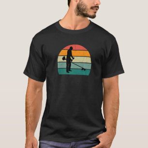 Gardener Mowing Lawn Flowers Trees Shrub Garden Pl T-Shirt