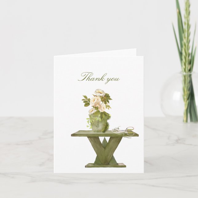 Gardener Potting Table Folded Thank You Card (Front)