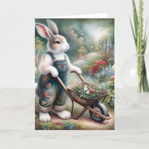 Gardener Rabbit Birthday Card