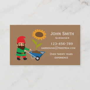 Gardener service modern design garden gnome business card
