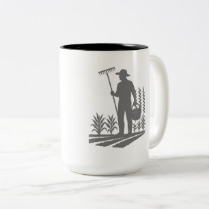 Gardener Silhouette Two-Tone Coffee Mug