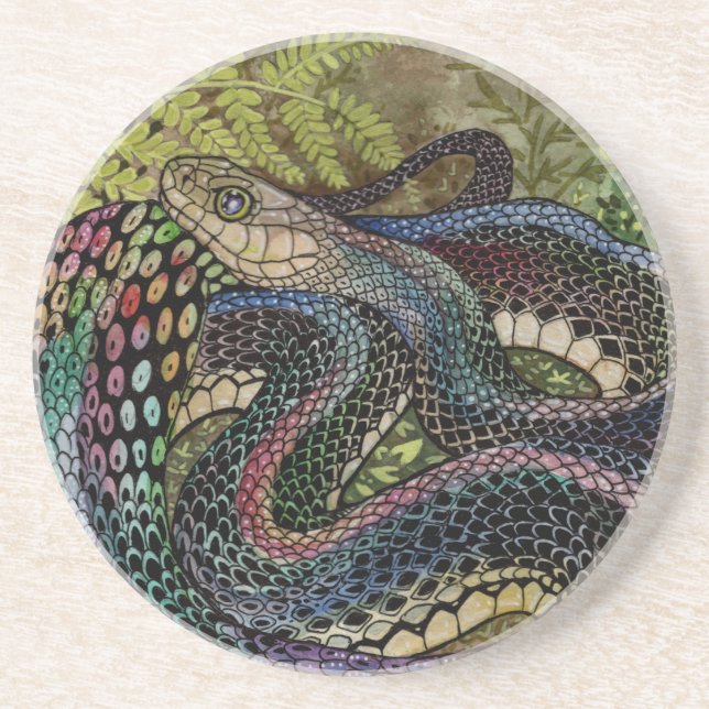 Gardener Snake Study Beyond the Skin  Coaster (Front)