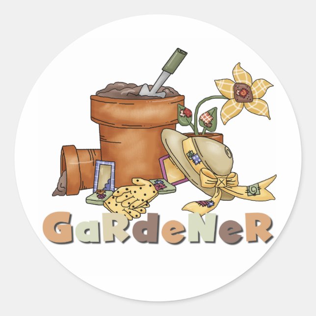 Gardener Tshirts and Gifts Classic Round Sticker (Front)