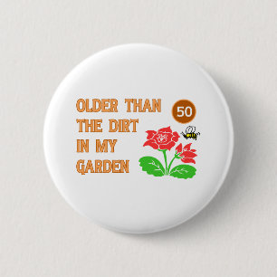 Gardener's 50th Birthday 6 Cm Round Badge