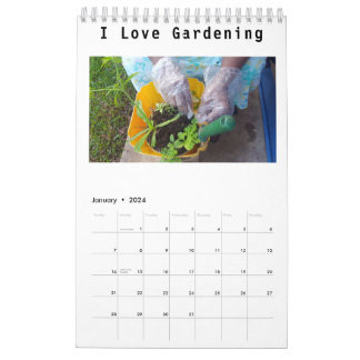 Gardener's Single Page Small Calendar, White Calendar