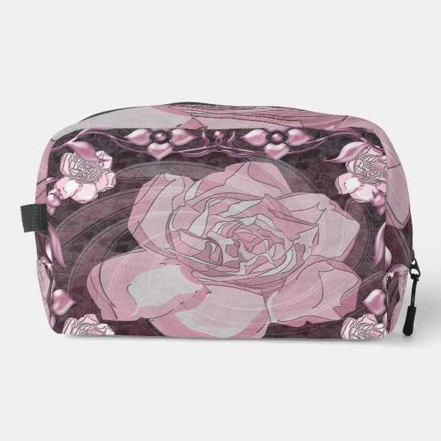 Gardenia Flora Pattern Dopp Kit (Front)