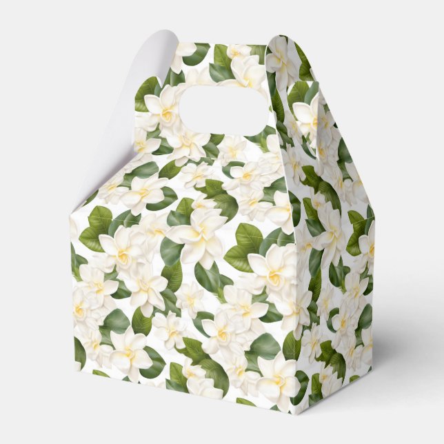 Gardenia Floral Favour Treat Box (Front Side)