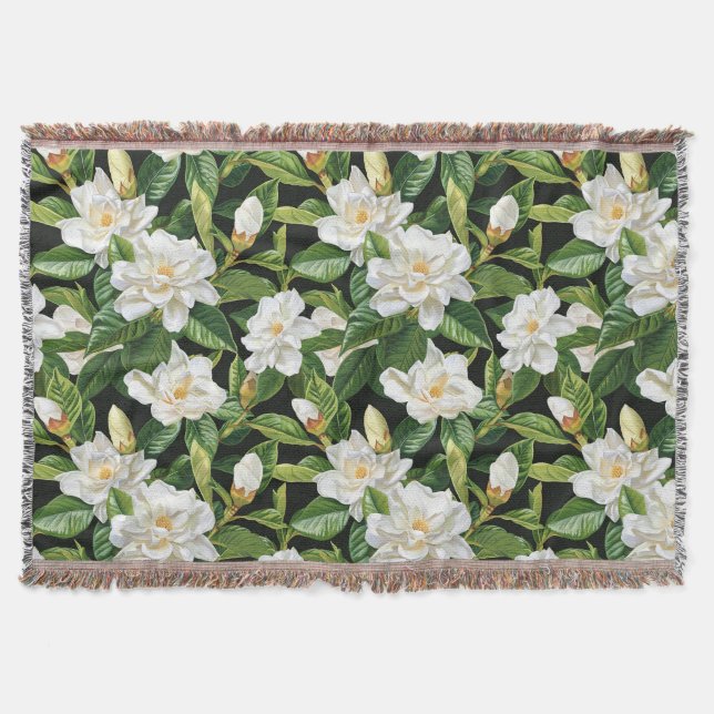 Gardenia Flowers  Throw Blanket (Front)
