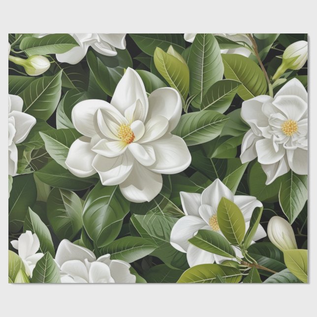 Gardenia Flowers Wrapping Paper (Flat)