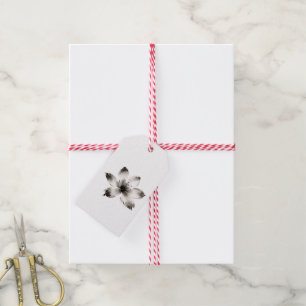 Gardenia Inspired Ink Flower Botanical Art on  Gift Tags