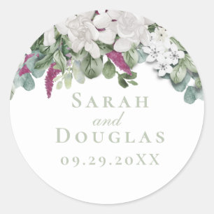 Gardenia / Snapdragon Sage Wedding Sticker