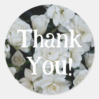 Gardenia Thank You Classic Round Sticker