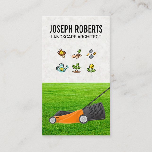 Gardenia Tools | Lawn Mower  Business Card (Front)