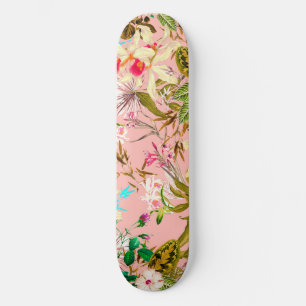 Gardenia   Vintage Botanical Nature Pattern  Skateboard