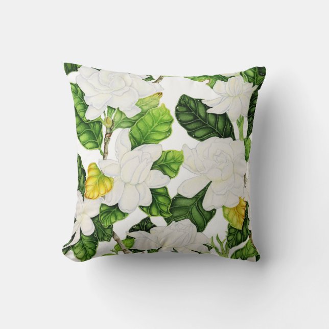 Gardenia Watercolor Cushion (Front)