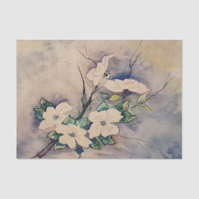 Gardenia Watercolor Tissue Paper (Front)