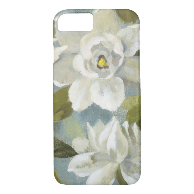 Gardenias on Slate Blue Case-Mate iPhone Case (Back)