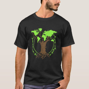Gardening 4\Arborist Gardener Tree World Map Natur T-Shirt
