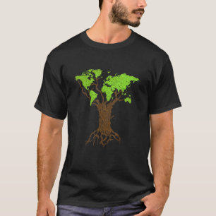 Gardening 4\Arborist Gardener Tree World Map Natur T-Shirt
