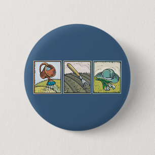 Gardening 6 Cm Round Badge