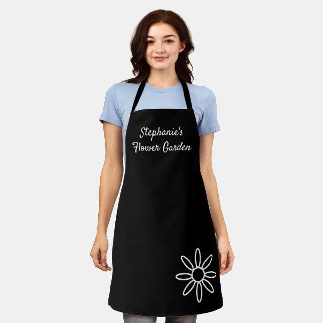 Gardening apron, pretty, black, simple, custom apr apron (Worn)