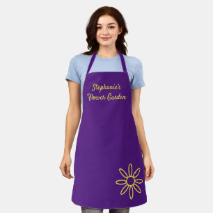 Gardening apron, pretty, purple, simple, custom apron