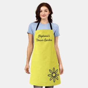 Gardening apron, pretty, yellow, simple, custom apron