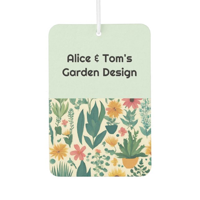 Gardening Business QR Code Modern Promotional Car Air Freshener (Front)