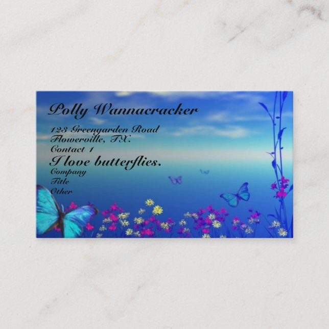 Gardening Butterflies Business Card (Front)