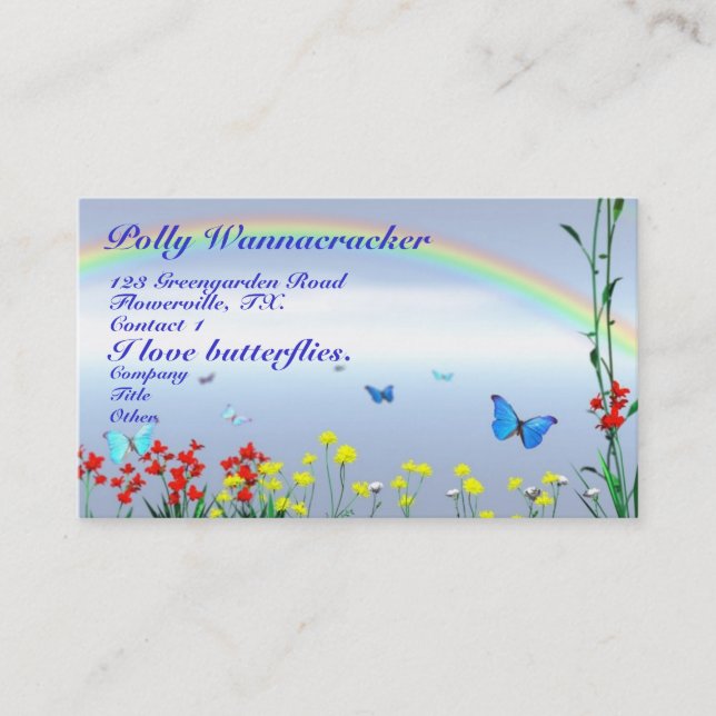Gardening Butterflies Business Card (Front)