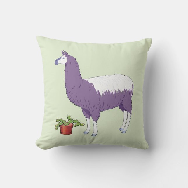 Gardening Cactus Plant Llama Cushion (Front)