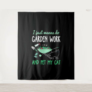 Gardening Cat Lover Funny Garden Work Gift Tapestry