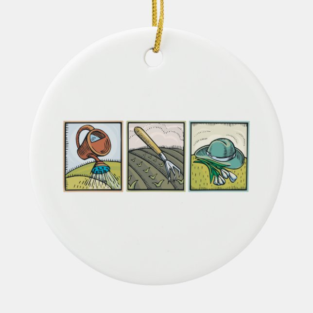 Gardening Ceramic Ornament (Front)