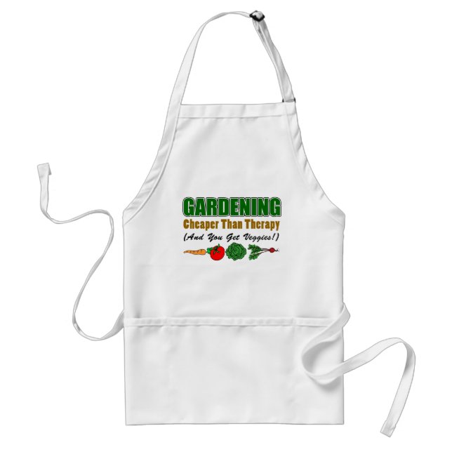 Gardening Cheaper Than Therapy Funny Apron (Front)