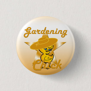Gardening Chick #10 3 Cm Round Badge
