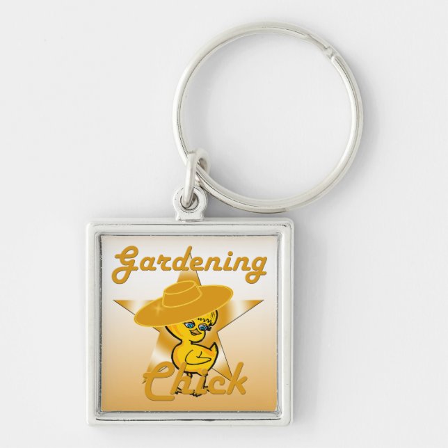 Gardening Chick #10 Key Ring (Front)