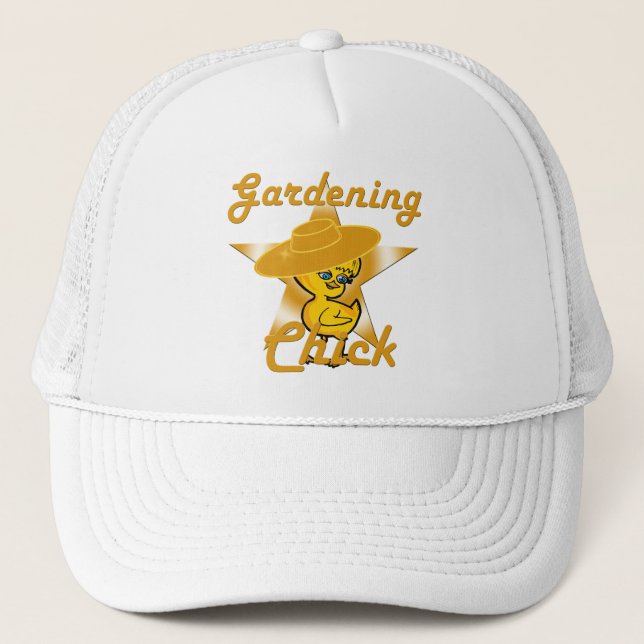 Gardening Chick #10 Trucker Hat (Front)