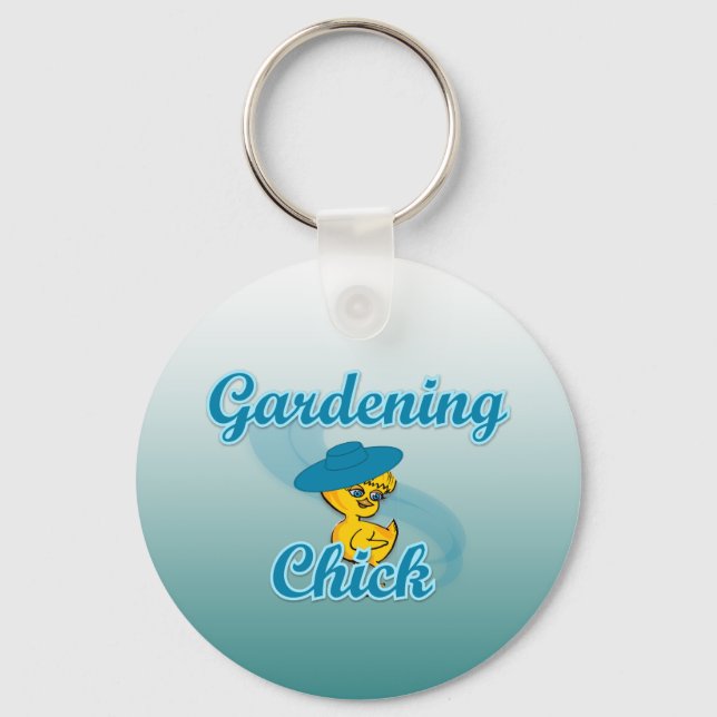 Gardening Chick #3 Key Ring (Front)