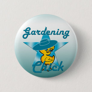 Gardening Chick #7 6 Cm Round Badge