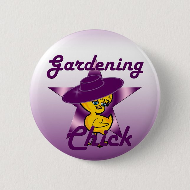 Gardening Chick #9 6 Cm Round Badge (Front)