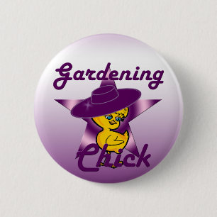Gardening Chick #9 6 Cm Round Badge