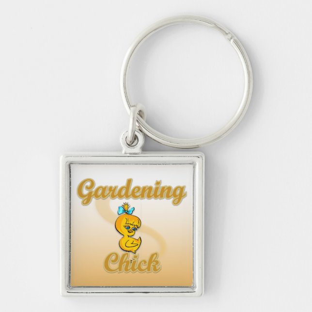 Gardening Chick Key Ring (Front)