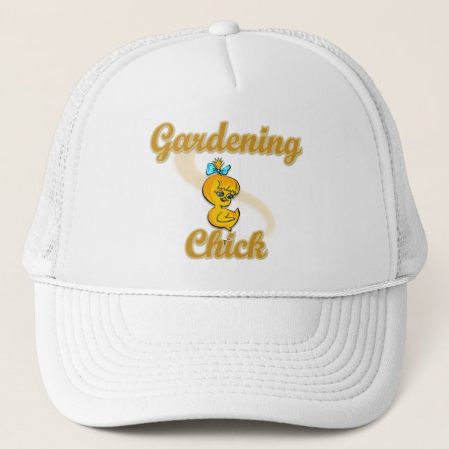 Gardening Chick Trucker Hat (Front)