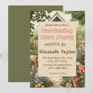 Gardening Club Party Invitation – Flowers, Plants