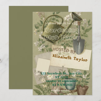 Gardening Club Party Invitation – Flowers, Plants