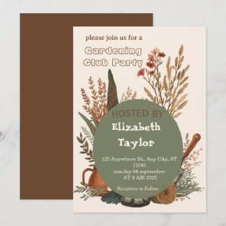 Gardening Club Party Invitation – Flowers, Plants
