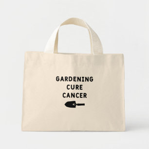 Gardening cure cancer mini tote bag