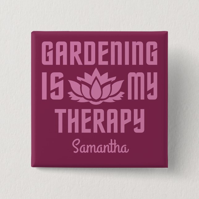 Gardening custom name & colour button (Front)