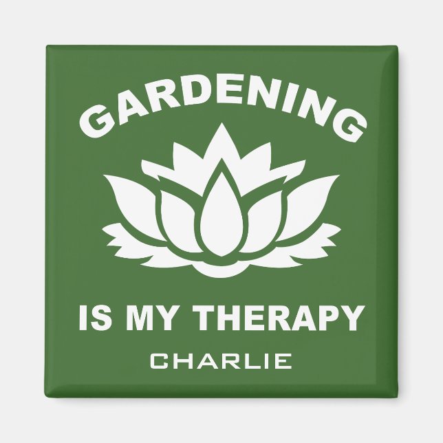 Gardening custom name & colour magnet (Front)