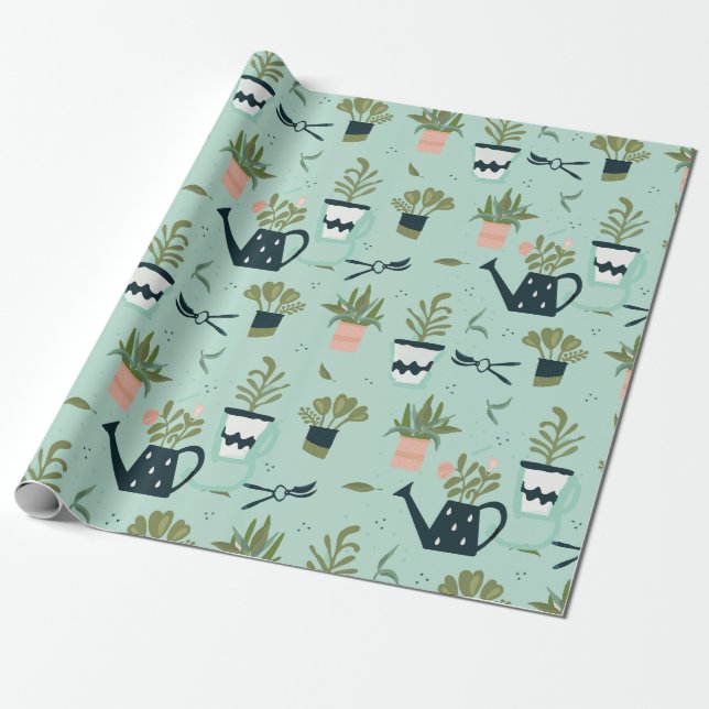 Gardening Design Wrapping Paper  (Unrolled)